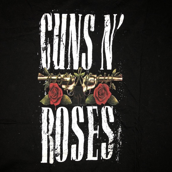Guns and Roses T-Shirt with Asymmetrical Shoulders - Picture 2 of 4